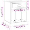 sengeborde 2 stk. 43x36x50 cm sonoma-eg