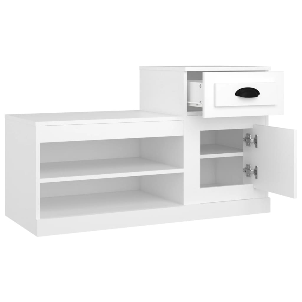 skoskab 100x42x60 cm konstrueret træ hvid