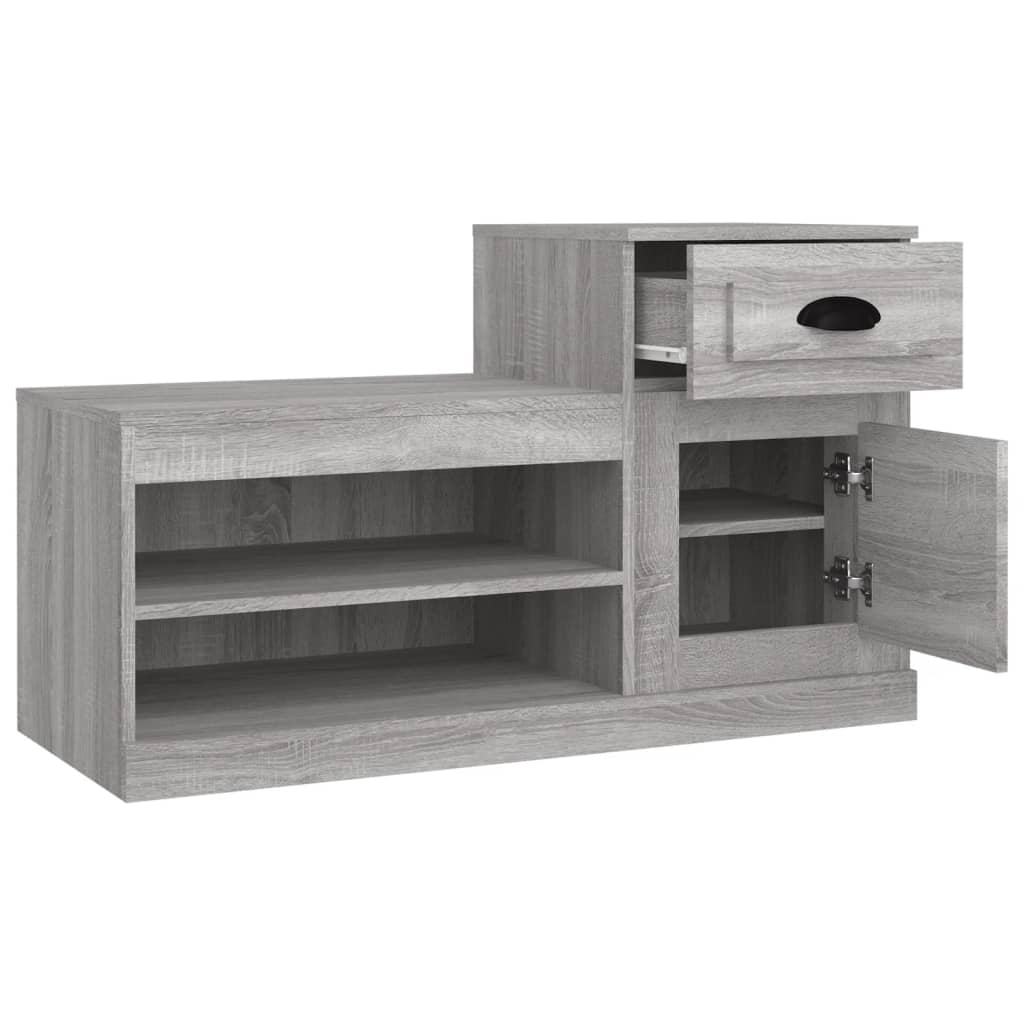 skoskab 100x42x60 cm konstrueret træ grå sonoma-eg