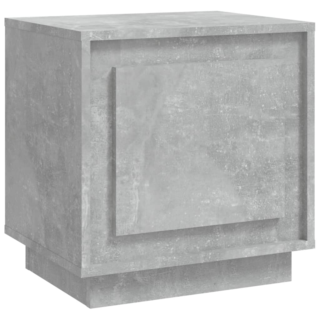 sengebord 44x35x45 cm konstrueret træ betongrå
