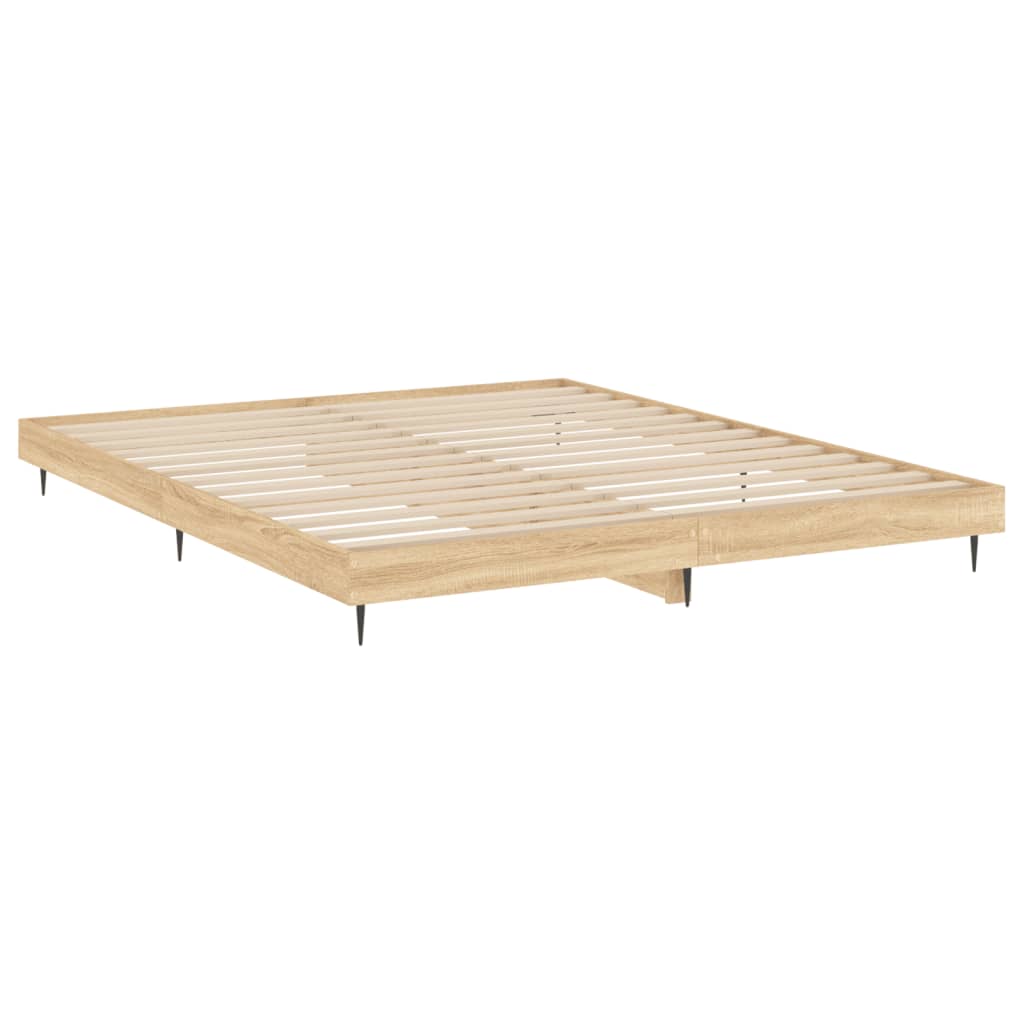 sengeramme 150x200 cm uden madras konstrueret træ sonoma-eg
