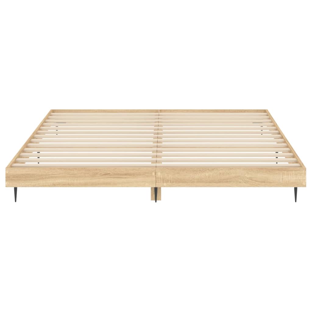 sengeramme 150x200 cm uden madras konstrueret træ sonoma-eg