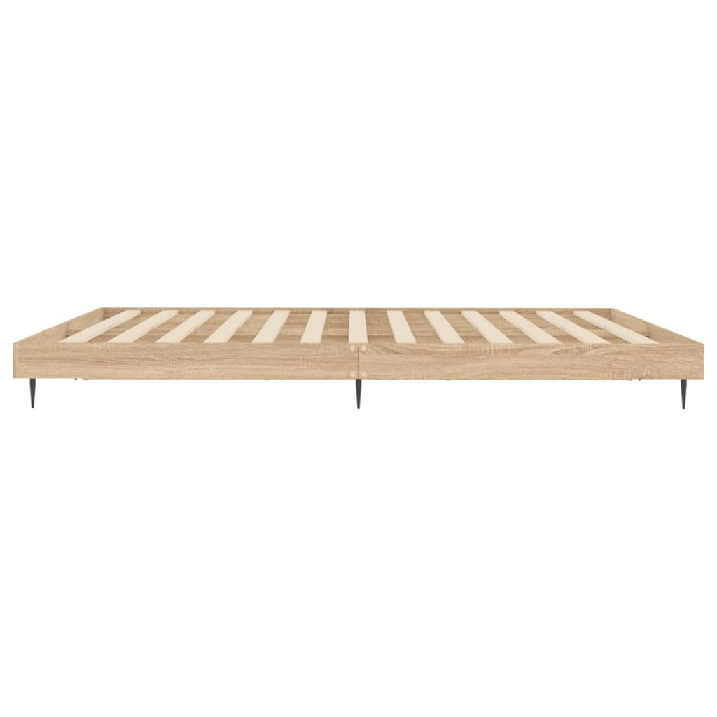 sengeramme 150x200 cm uden madras konstrueret træ sonoma-eg