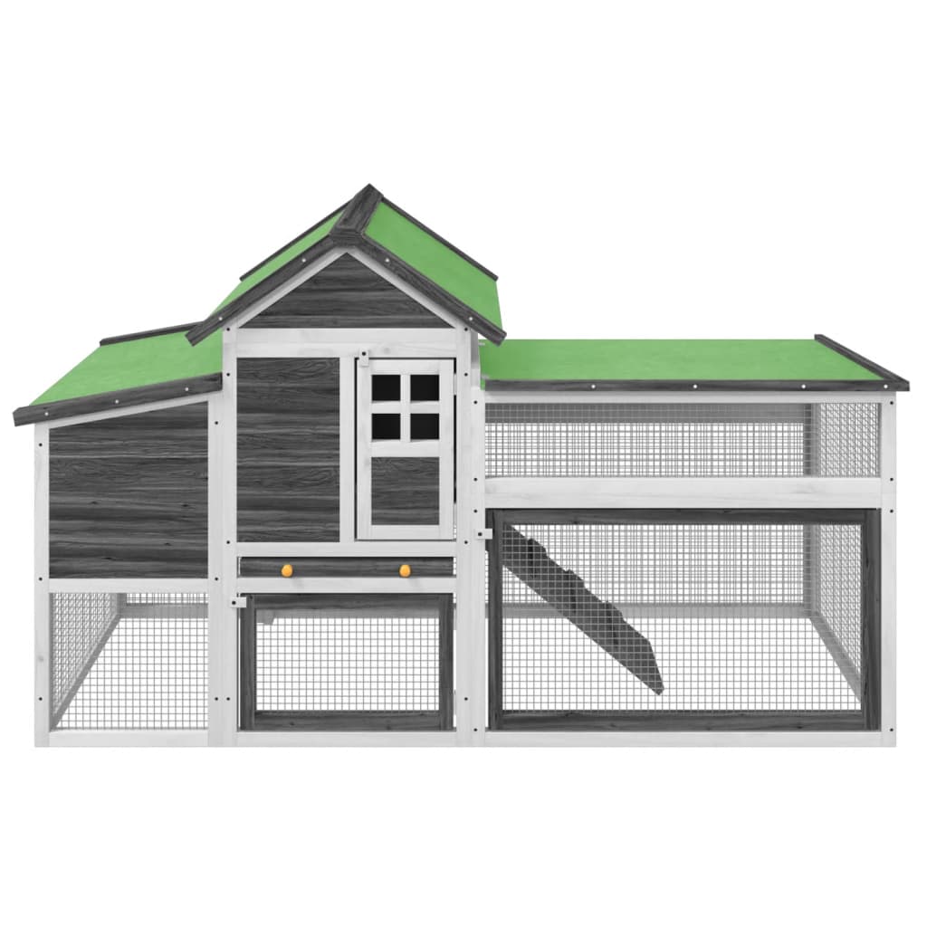 hønsehus 186,5x58,5x113 cm massivt fyrretræ grå