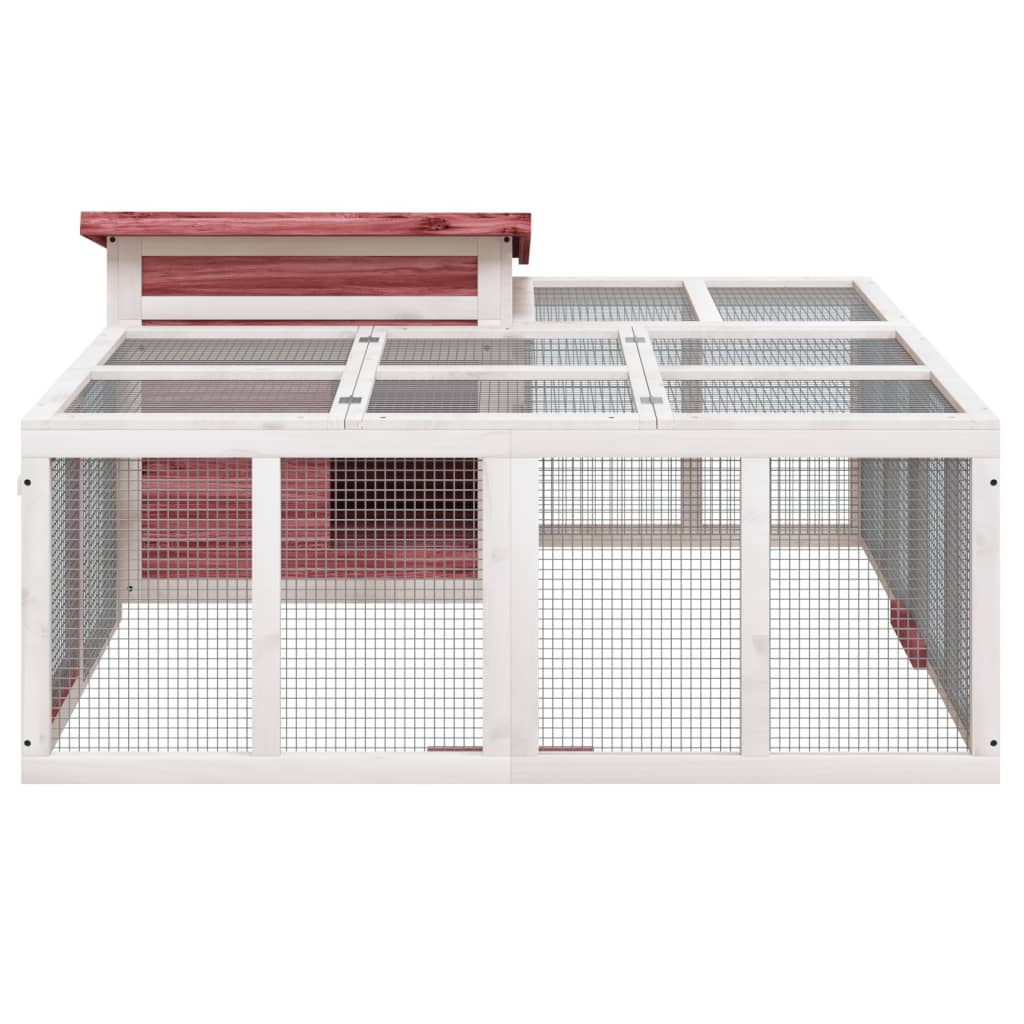 kaninbur 144x123x67,5 cm massivt fyrretræ mokkafarvet