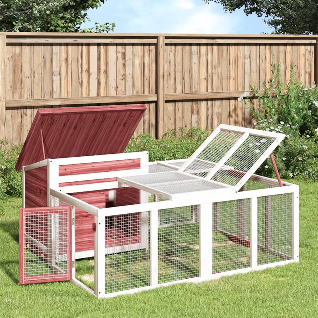 kaninbur 144x123x67,5 cm massivt fyrretræ mokkafarvet