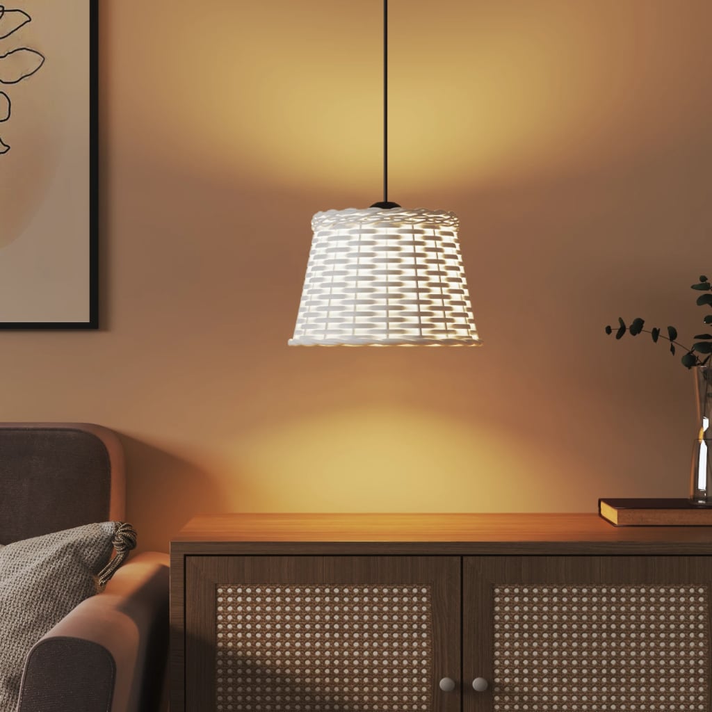 lampeskærm til loftlampe Ø25x17 cm flet hvid