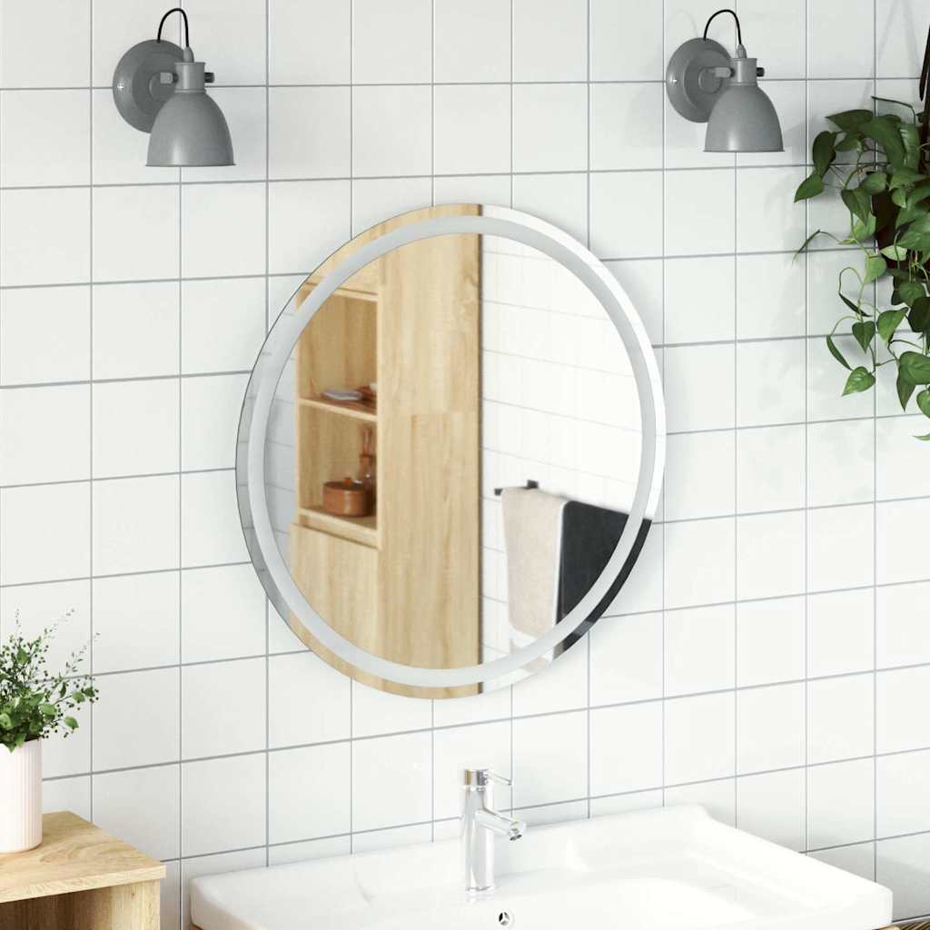 badeværelsesspejl med LED-lys 70 cm rundt