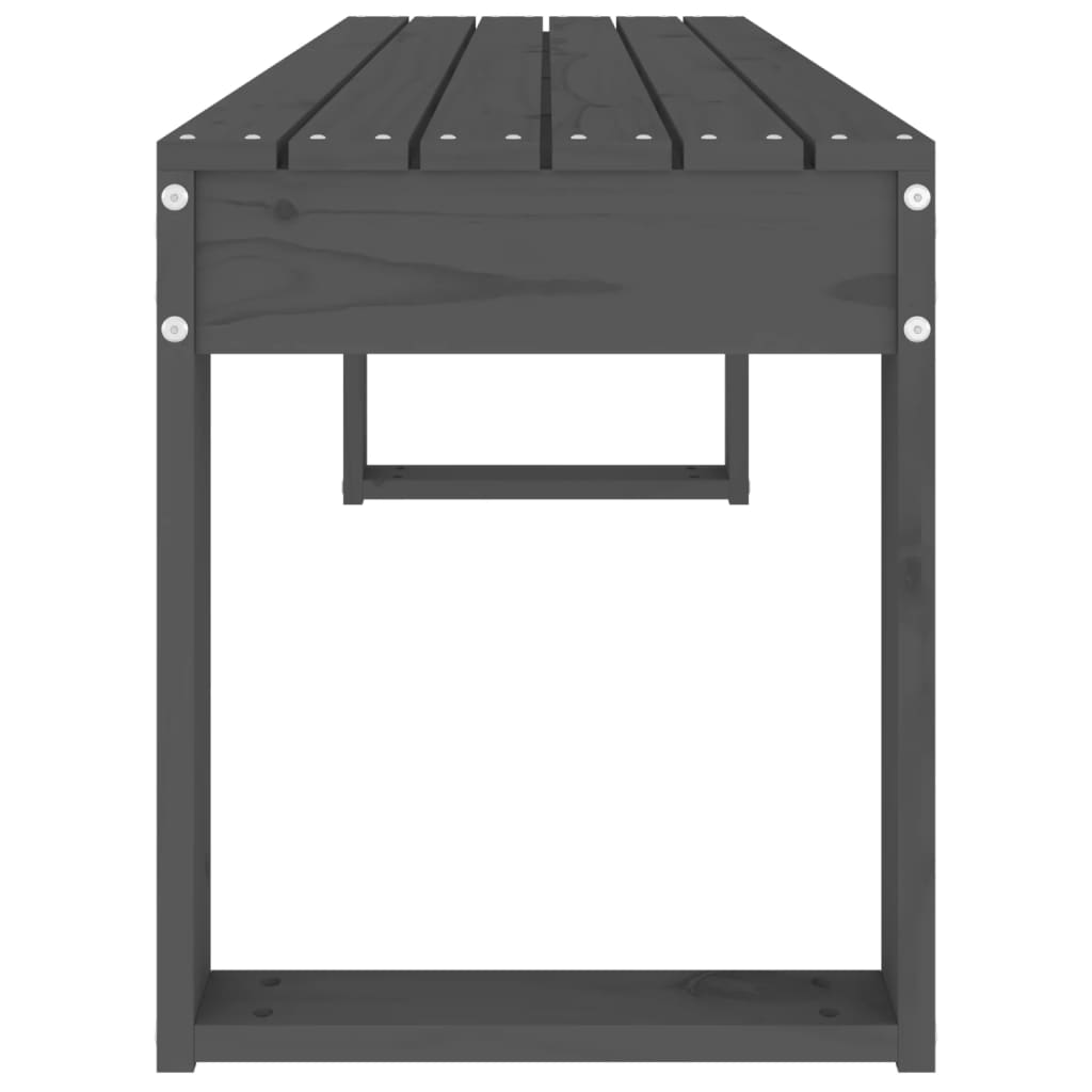 havebænk 110x38x45 cm massivt fyrretræ grå