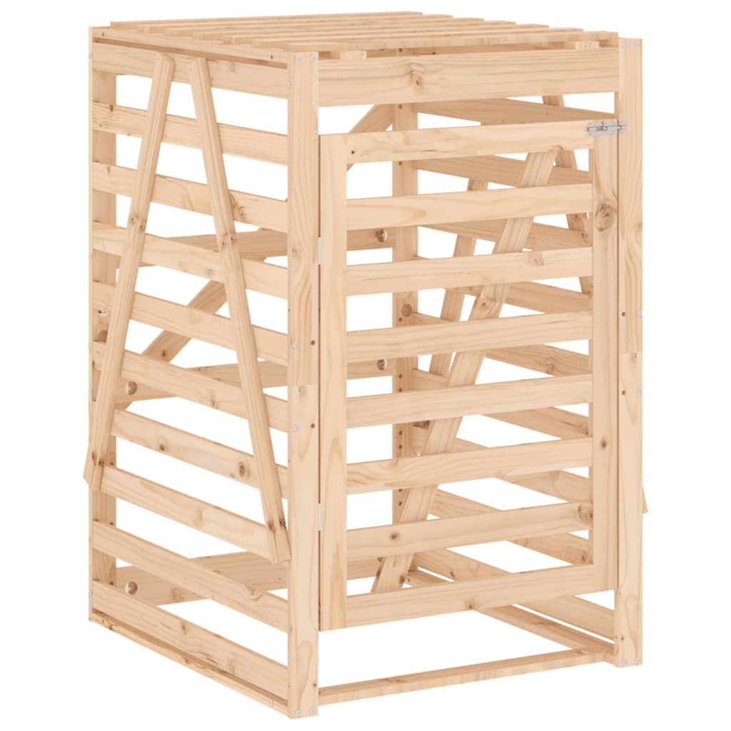 skraldespandsskjuler 84x90x128,5 cm massivt fyrretræ