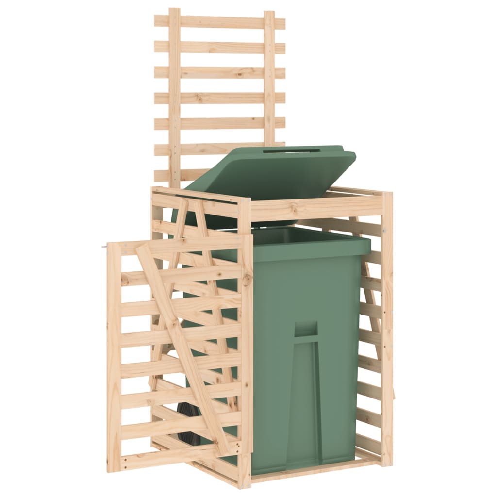 skraldespandsskjuler 84x90x128,5 cm massivt fyrretræ