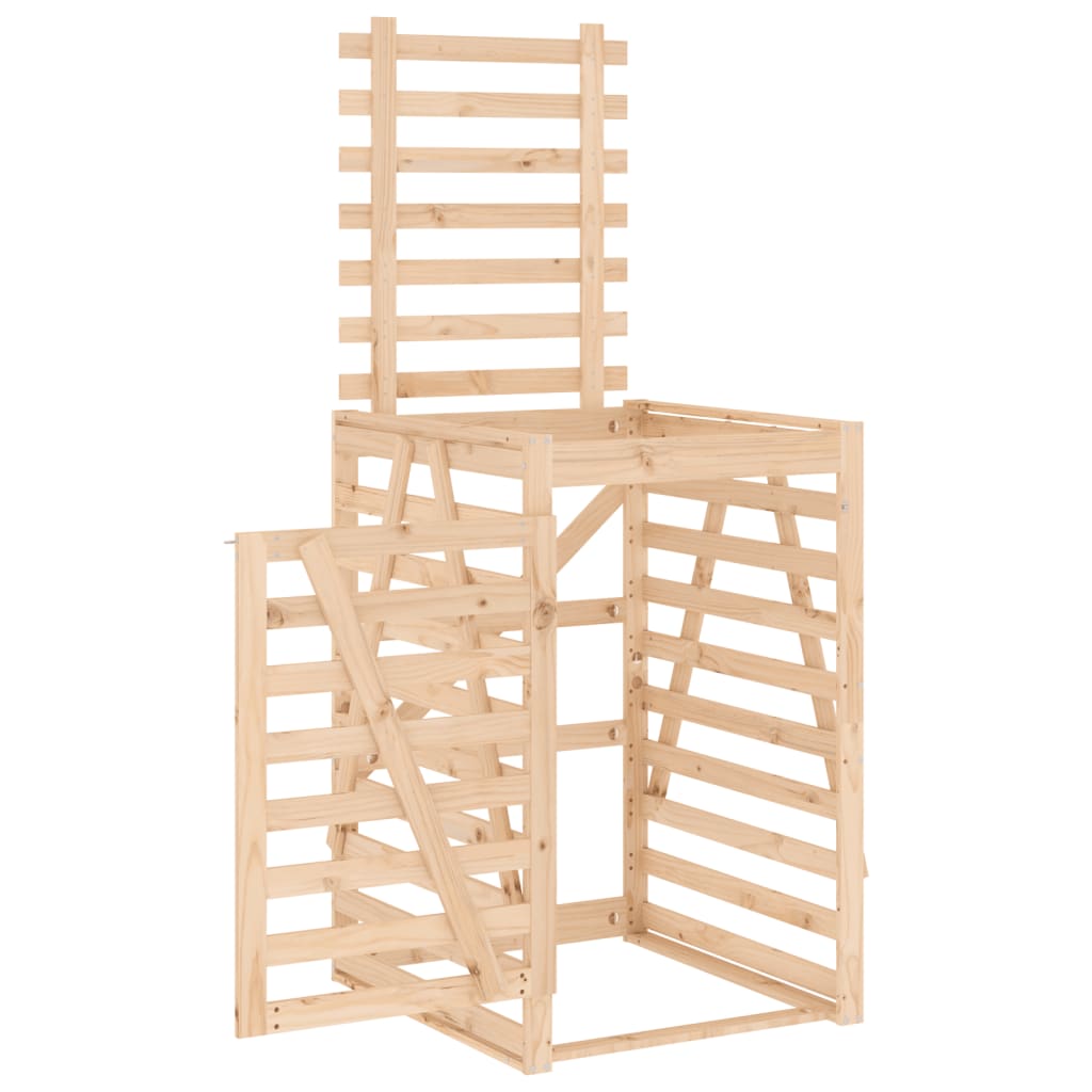 skraldespandsskjuler 84x90x128,5 cm massivt fyrretræ