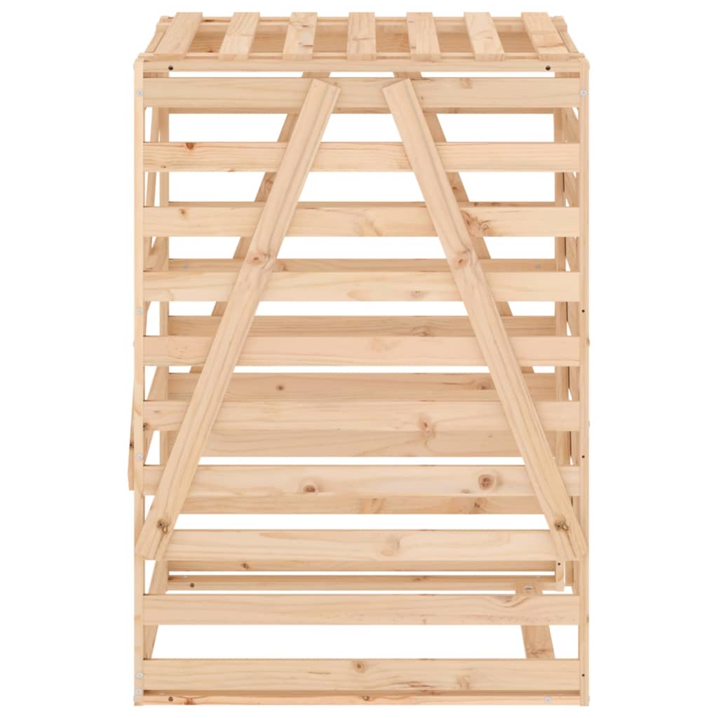 skraldespandsskjuler 84x90x128,5 cm massivt fyrretræ