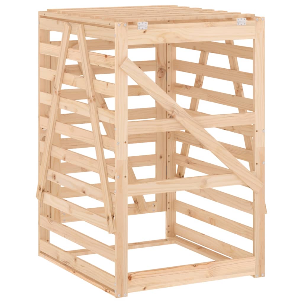 skraldespandsskjuler 84x90x128,5 cm massivt fyrretræ