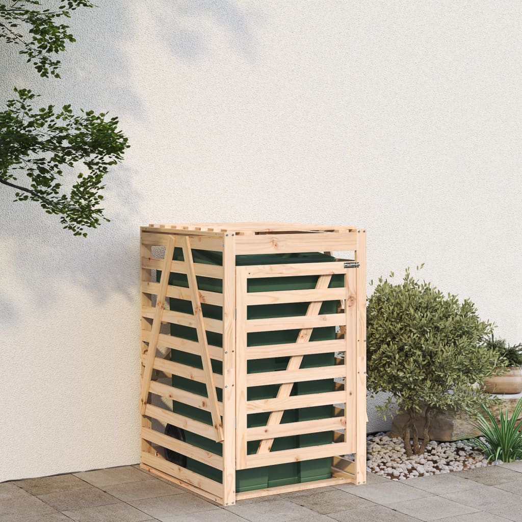 skraldespandsskjuler 84x90x128,5 cm massivt fyrretræ