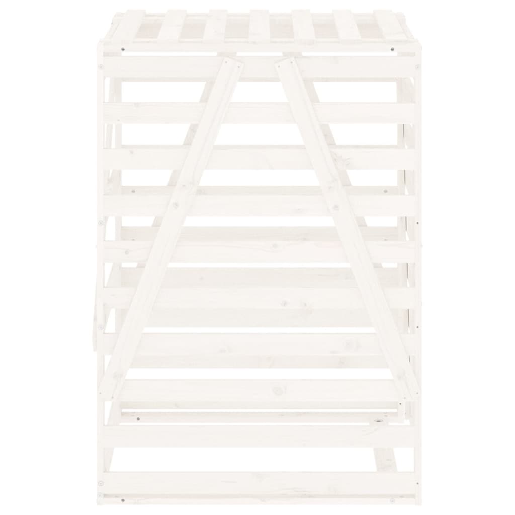 skraldespandsskjuler 84x90x128,5 cm massivt fyrretræ hvid