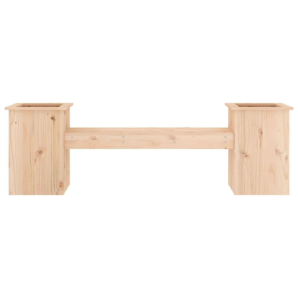 bænk med plantekasser 184,5x39,5x56,5 cm massivt fyrretræ