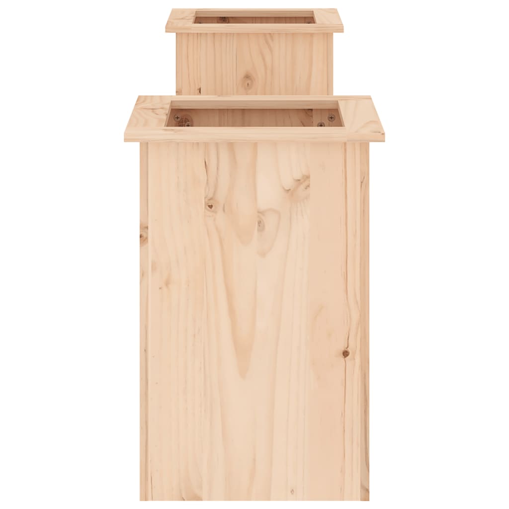 bænk med plantekasser 184,5x39,5x56,5 cm massivt fyrretræ