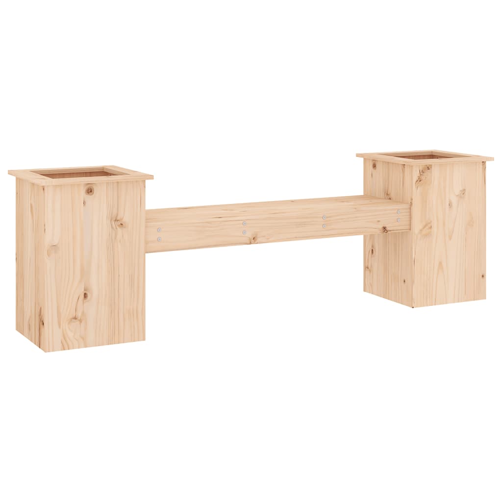 bænk med plantekasser 184,5x39,5x56,5 cm massivt fyrretræ