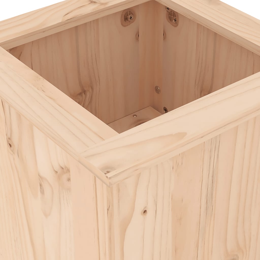 bænk med plantekasser 184,5x39,5x56,5 cm massivt fyrretræ