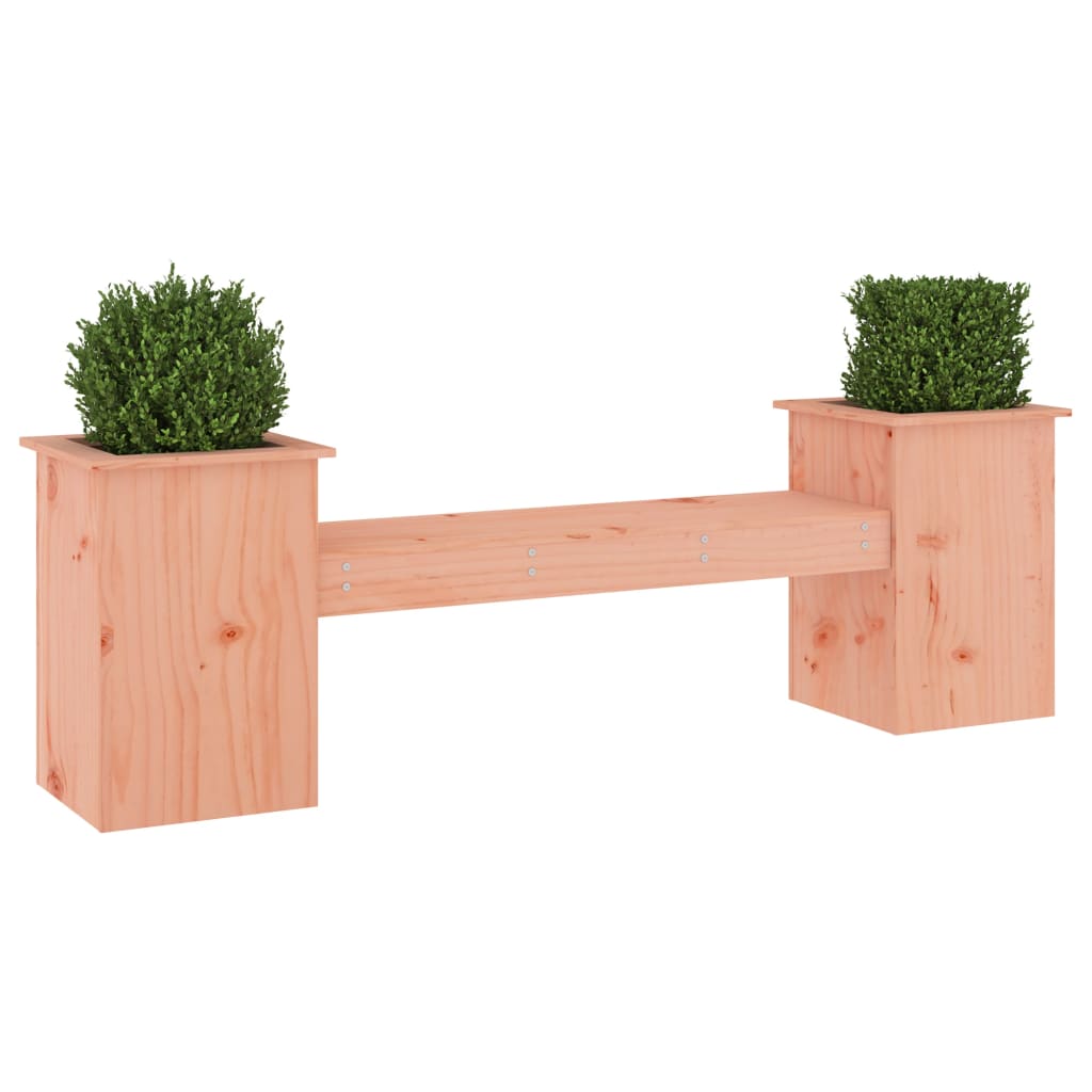 bænk med plantekasser 184,5x39,5x56,5 cm massivt douglasgran