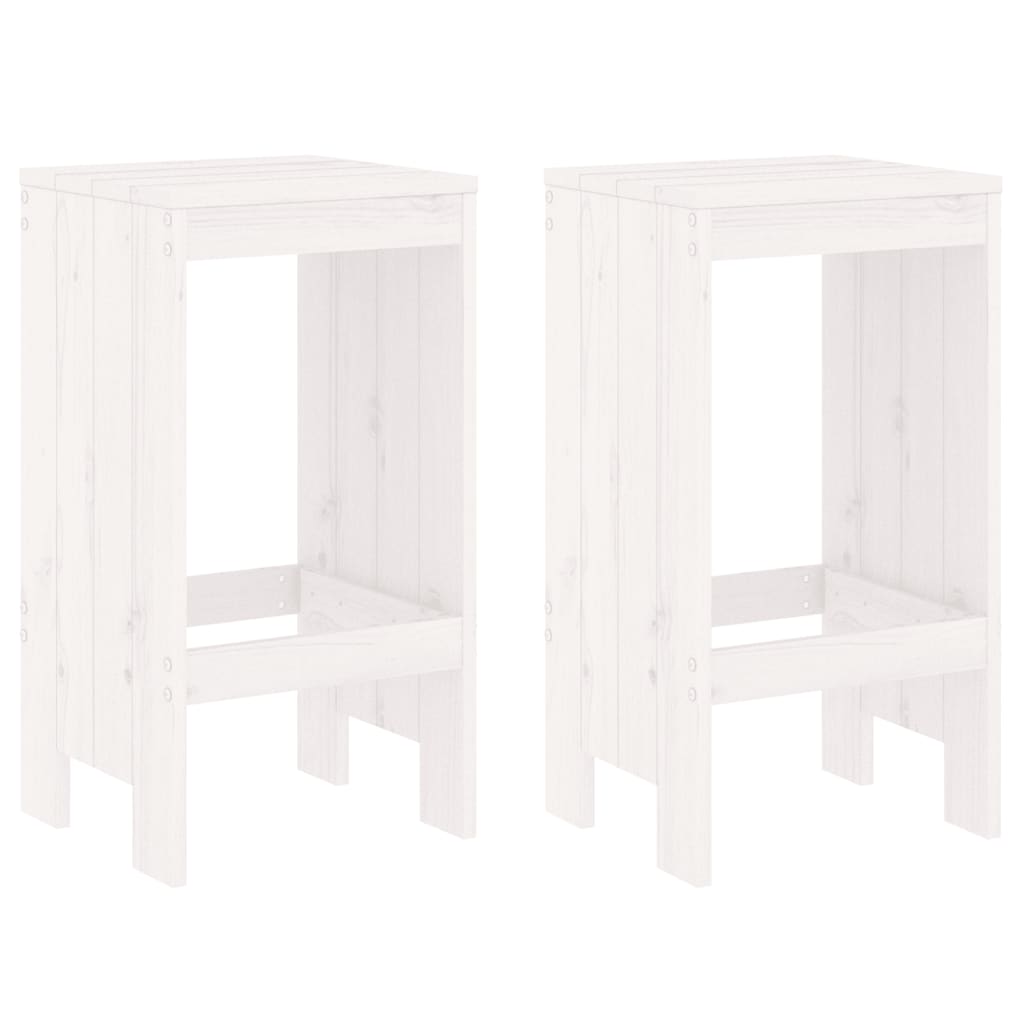 barstole 2 stk. 40x36x75 cm massivt fyrretræ hvid