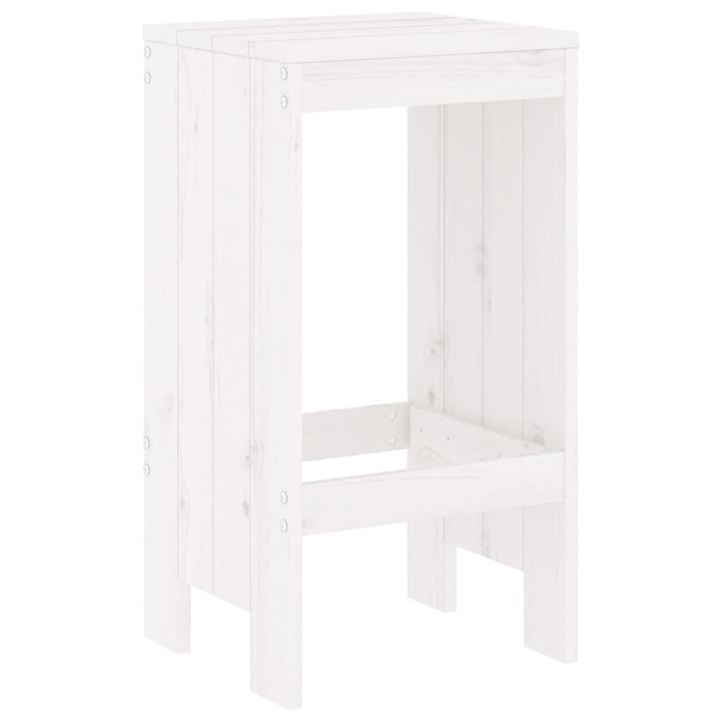 barstole 2 stk. 40x36x75 cm massivt fyrretræ hvid