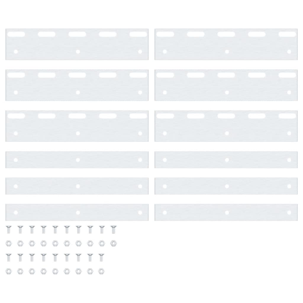 monteringsplader 6 stk. 20 cm rustfrit stål sølvfarvet