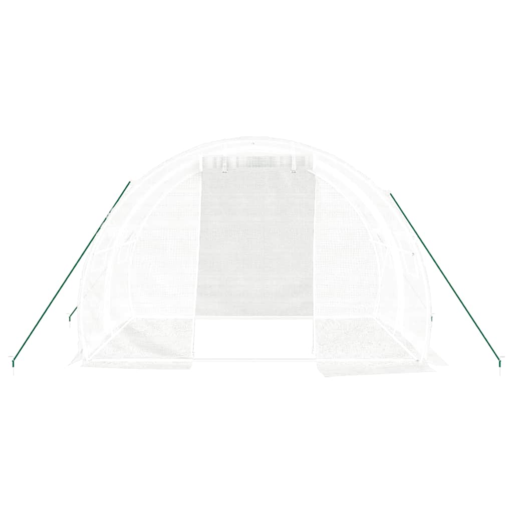 drivhus med stålstel 6 m² 3x2x2 m hvid