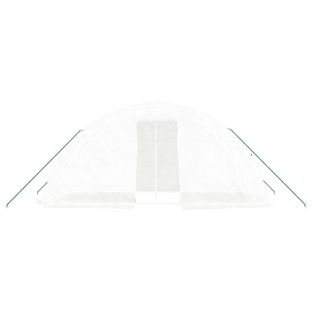 drivhus med stålstel 10 m² 5x2x2,3 m hvid