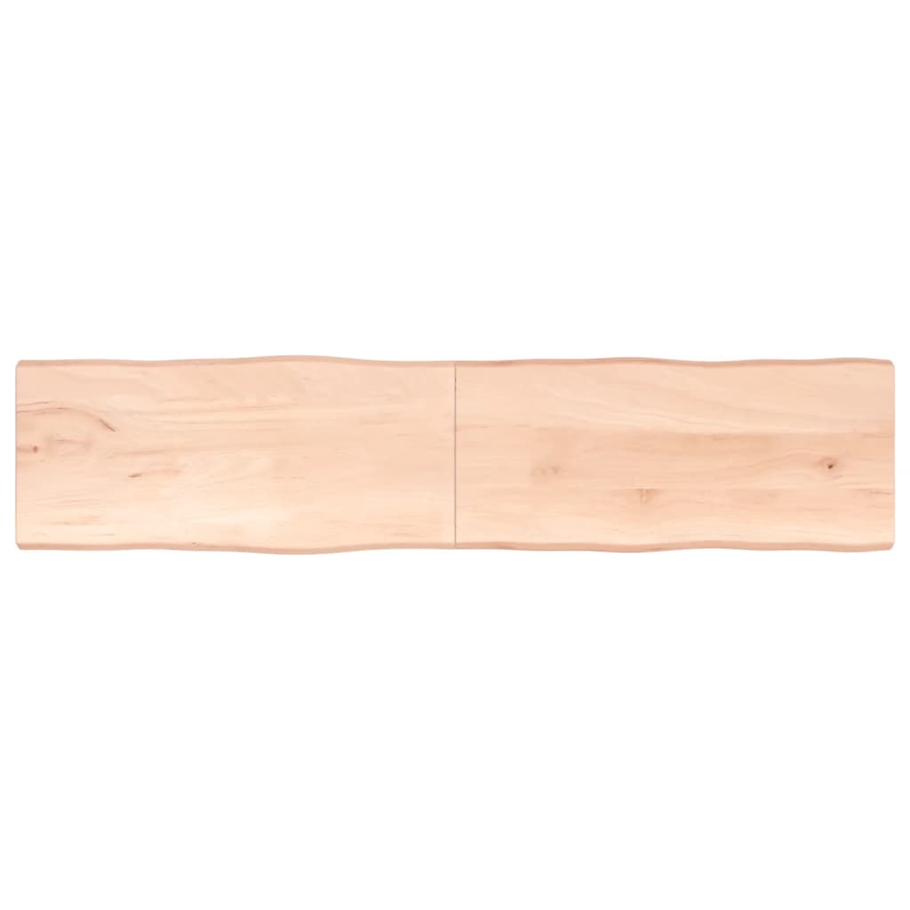 bordplade 220x50x(2-4)cm naturlig kant ubehandlet massivt træ