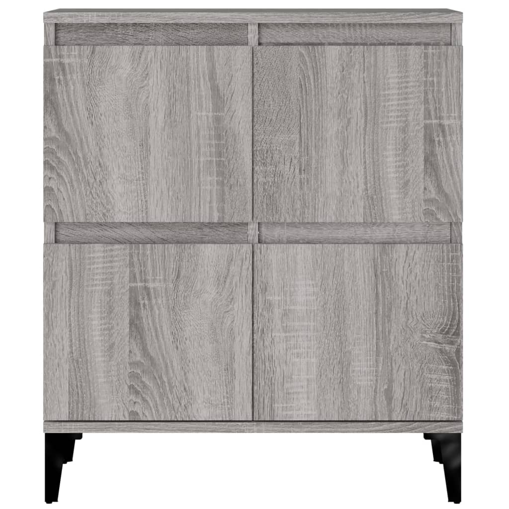 skænke 2 stk. 60x35x70 cm konstrueret træ grå sonoma-eg