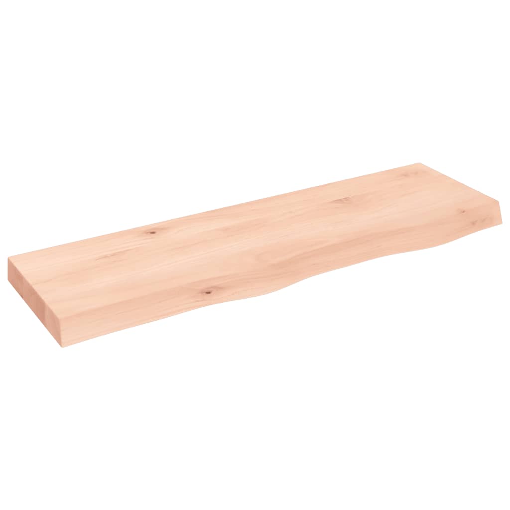 bordplade til badeværelse 100x30x(2-6)cm massivt træ ubehandlet