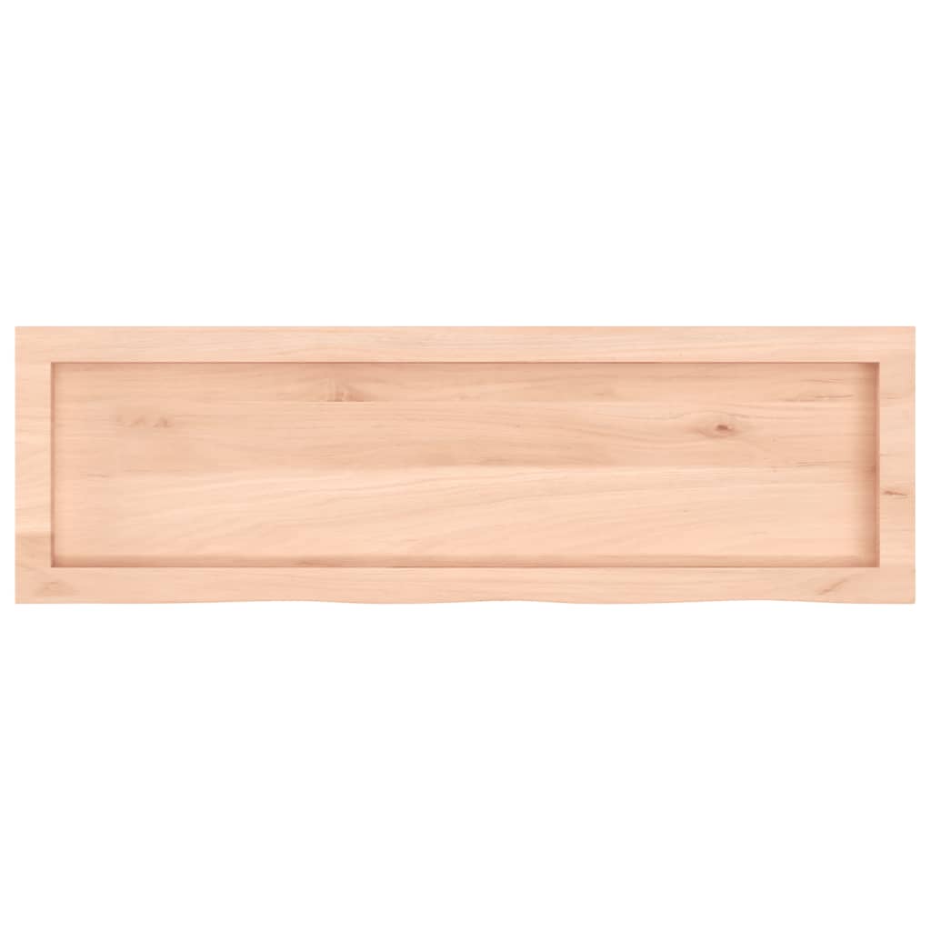 bordplade til badeværelse 100x30x(2-6)cm massivt træ ubehandlet