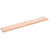 bordplade til badeværelse 220x30x(2-6)cm massivt træ ubehandlet