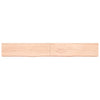 bordplade til badeværelse 220x30x(2-6)cm massivt træ ubehandlet