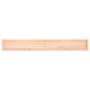 bordplade til badeværelse 220x30x(2-6)cm massivt træ ubehandlet