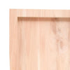 bordplade til badeværelse 220x30x(2-6)cm massivt træ ubehandlet