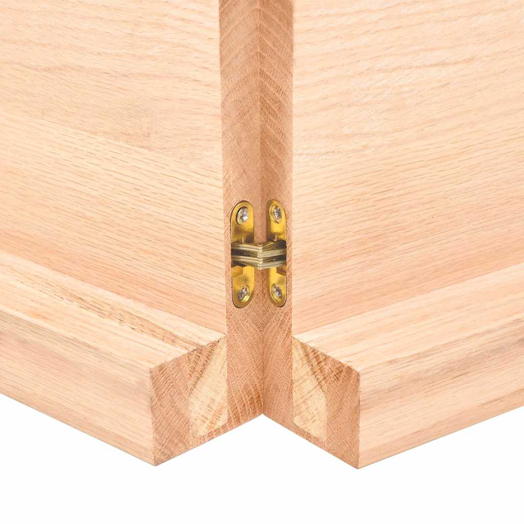 bordplade til badeværelse 220x30x(2-6)cm massivt træ ubehandlet