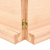 bordplade til badeværelse 220x30x(2-6)cm massivt træ ubehandlet