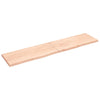 bordplade til badeværelse 220x50x(2-4)cm massivt træ ubehandlet