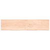 bordplade til badeværelse 220x50x(2-4)cm massivt træ ubehandlet