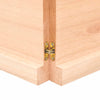 bordplade til badeværelse 220x50x(2-4)cm massivt træ ubehandlet