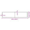 bordplade til badeværelse 220x50x(2-4)cm massivt træ ubehandlet