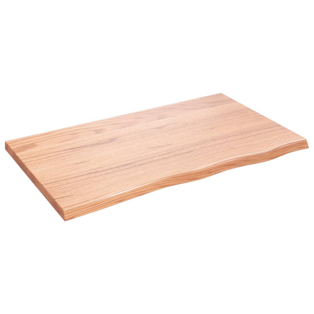bordplade til badeværelse 100x60x(2-4) cm massivt træ lysebrun