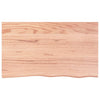 bordplade til badeværelse 100x60x(2-4) cm massivt træ lysebrun