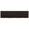 bordplade til badeværelse 200x50x(2-6) cm massivt træ mørkebrun