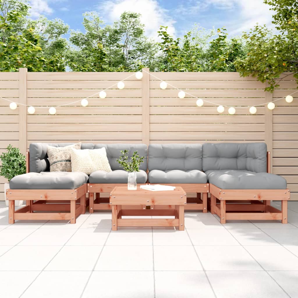 loungesæt til haven 7 dele massivt douglasgran