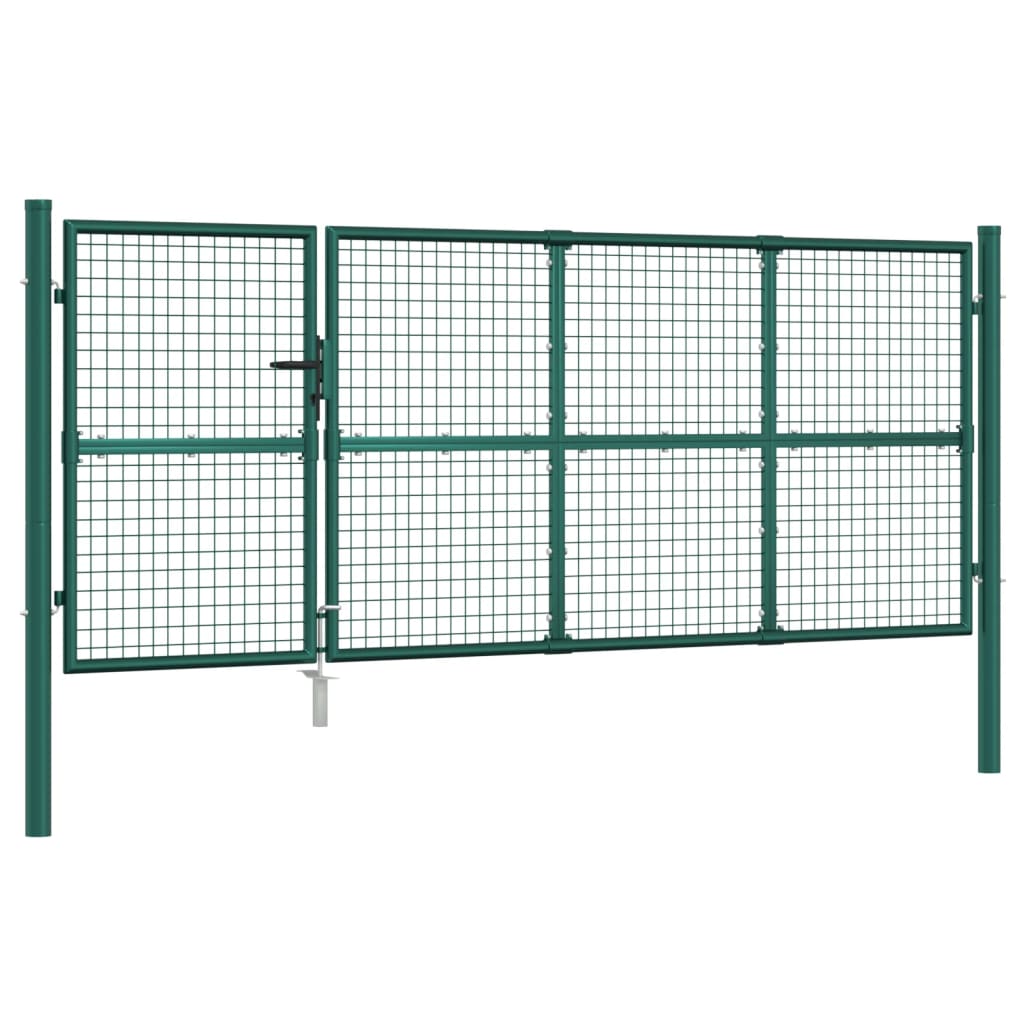 gitterlåge til havehegn 350x175 cm galvaniseret stål grøn