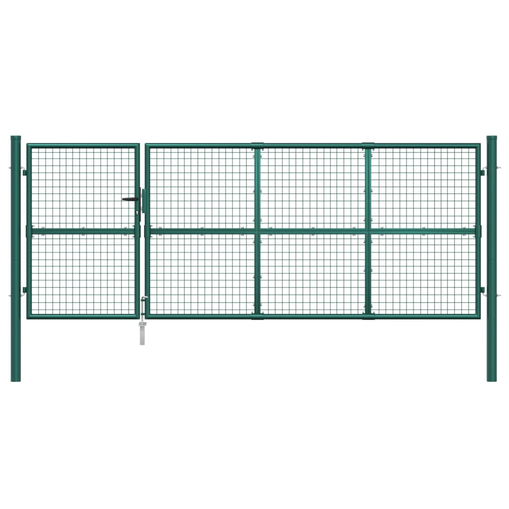 gitterlåge til havehegn 350x175 cm galvaniseret stål grøn